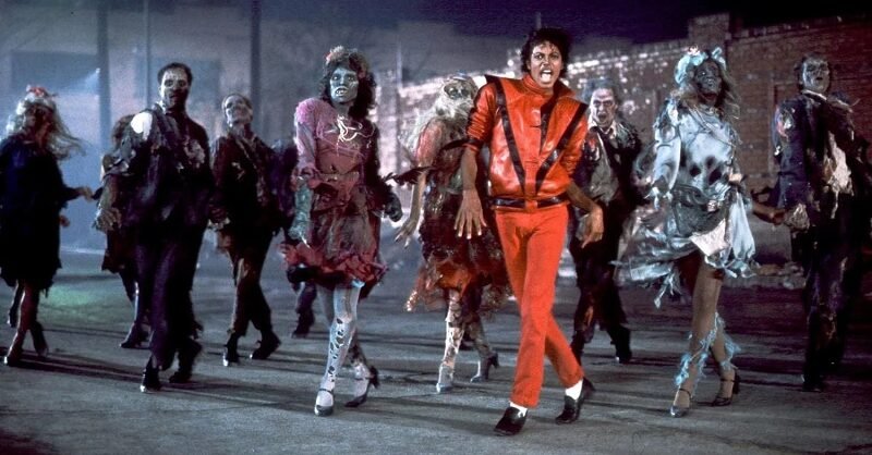 Michael Jackson e seu balé de zumbis em "Thriller" 