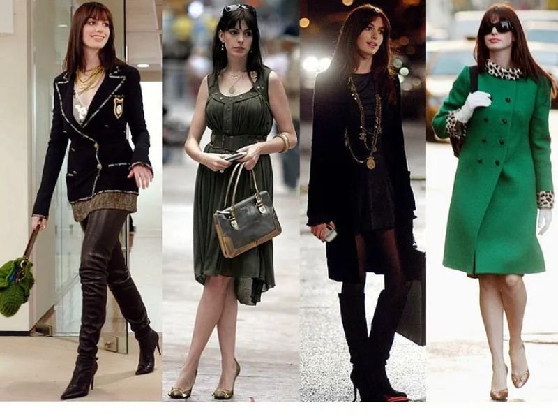 Anne Hathaway como Andy Sachs em "O Diabo Veste Prada".