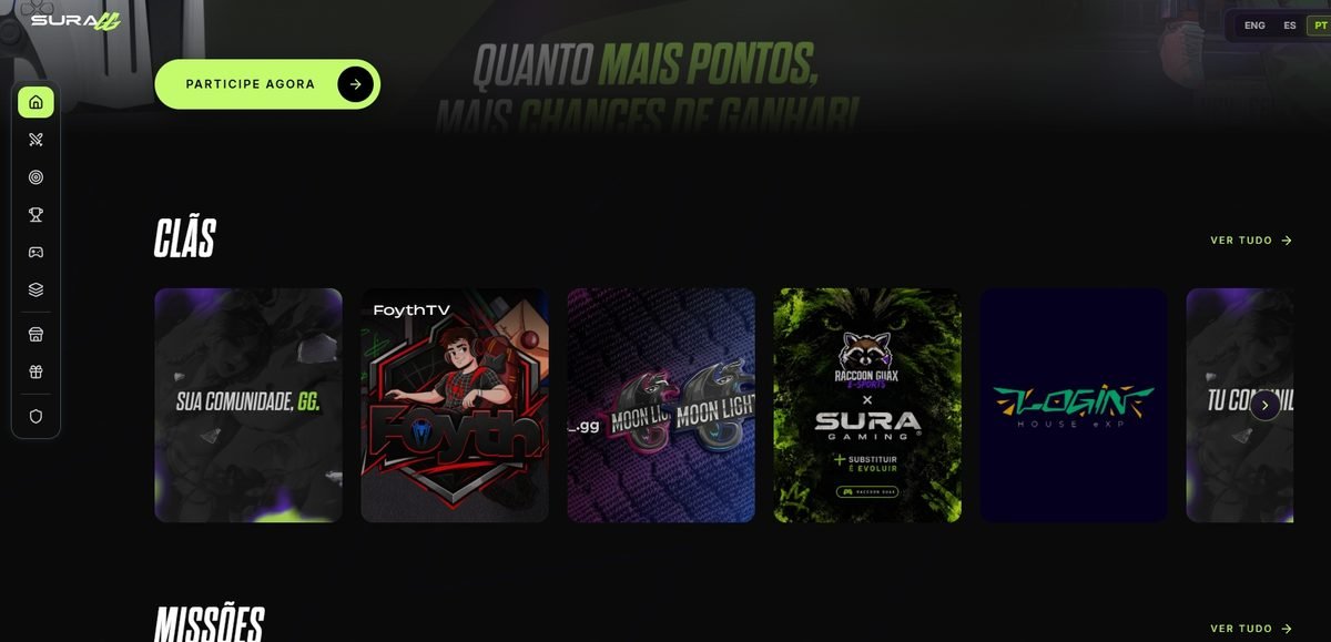 Página inicial do site da SuraGG.